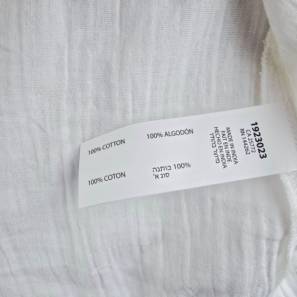 Dex NWT Women White Gauze Flutter Sleeve V Neck Top Blouse Shirt USA XL - Picture 7 of 10